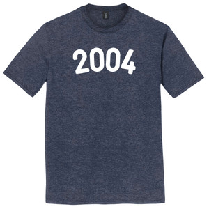 2004 Year Celebration Mens Tri-Blend DTG T-shirt - Navy Blue Heather