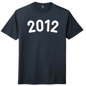 2012 Year Celebration Mens Tri-Blend DTG T-shirt - Navy Blue Solid