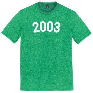 2003 Year Celebration Mens Tri-Blend DTG T-shirt - Green Kelly