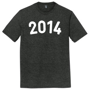 2014 Year Celebration Mens Tri-Blend DTG T-shirt - Black Heather