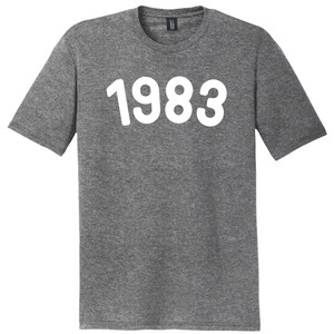 1983 Year Celebration Mens Tri-Blend DTG T-shirt - Grey Heather