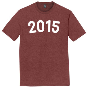 2015 Year Celebration Mens Tri-Blend DTG T-shirt - Maroon Heather