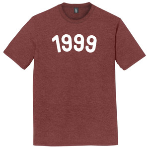 1999 Year Celebration Mens Tri-Blend DTG T-shirt - Maroon Heather