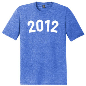 2012 Year Celebration Mens Tri-Blend DTG T-shirt - Royal Blue Heather