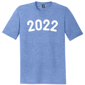 2022 Year Celebration Mens Tri-Blend DTG T-shirt - Blue Heather