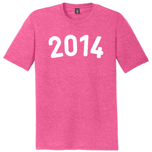 2014 Year Celebration Mens Tri-Blend DTG T-shirt - Fuchsia Heather