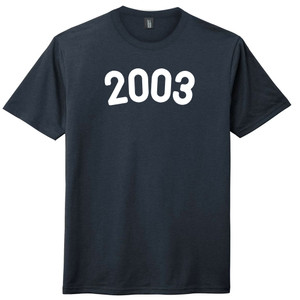 2003 Year Celebration Mens Tri-Blend DTG T-shirt - Navy Blue Solid
