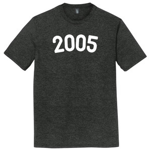 2005 Year Celebration Mens Tri-Blend DTG T-shirt - Black Heather