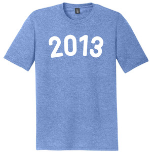 2013 Year Celebration Mens Tri-Blend DTG T-shirt - Blue Heather