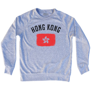 Hong Kong Country Flag Heritage Adult Tri-Blend Sweatshirt - Heather Grey Hong Kong Country Flag Heritage Adult Tri-Blend Sweatshirt - Heather Grey