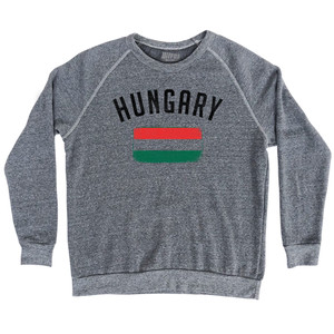 Hungary Country Flag Heritage Adult Tri-Blend Sweatshirt - Athletic Grey Hungary Country Flag Heritage Adult Tri-Blend Sweatshirt - Athletic Grey