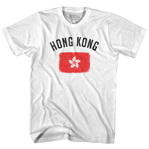 Hong Kong Country Flag Heritage Youth Cotton T-shirt - White Hong Kong Country Flag Heritage Youth Cotton T-shirt - White