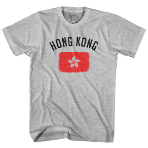 Hong Kong Country Flag Heritage Womens Cotton Junior Cut T-Shirt - Grey Heather Hong Kong Country Flag Heritage Womens Cotton Junior Cut T-Shirt - Grey Heather
