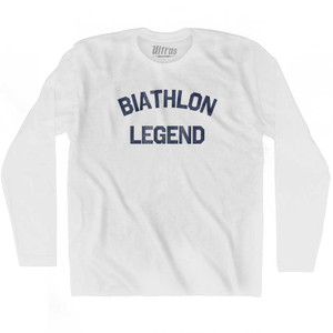 Biathlon Legend Adult Cotton Long Sleeve T-shirt - White