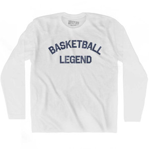 Basketball Legend Adult Cotton Long Sleeve T-shirt - White