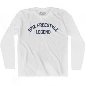BMX Freestyle Legend Adult Cotton Long Sleeve T-shirt - White