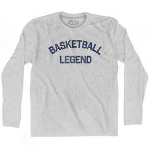 Basketball Legend Adult Cotton Long Sleeve T-shirt - Grey Heather