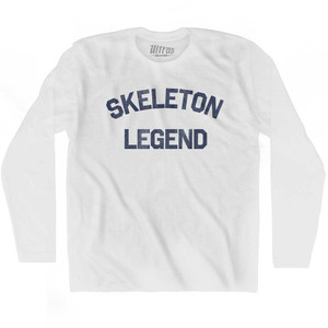 Skeleton Legend Adult Cotton Long Sleeve T-shirt - White