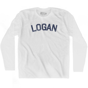 LOGAN Adult Cotton Long Sleeve T-shirt - White