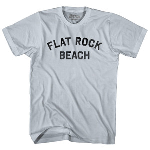 Flat Rock Beach Adult Cotton T-shirt - Silver
