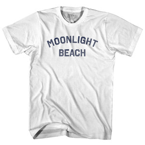 Moonlight Beach Adult Cotton T-shirt - White Moonlight Beach Adult Cotton T-shirt - White