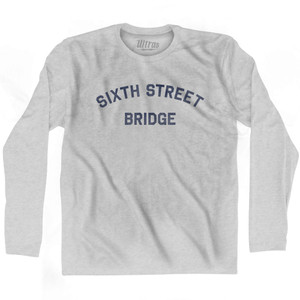 Sixth Street Bridge Adult Cotton Long Sleeve T-shirt - Grey Heather