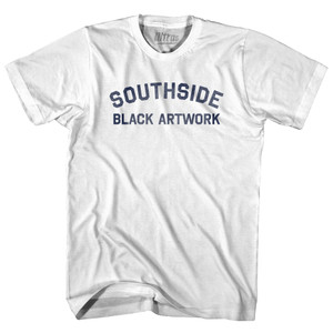 Southside Black Artwork Womens Cotton Junior Cut T-Shirt - White