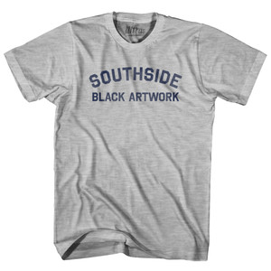 Southside Black Artwork Adult Cotton T-shirt - Grey Heather