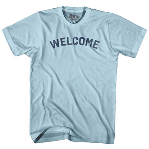 Welcome Adult Cotton T-shirt - Light Blue