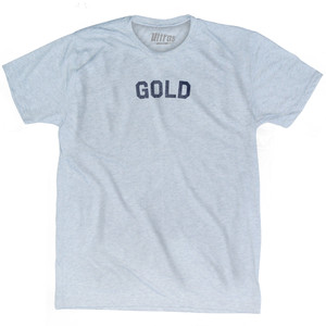 Gold Adult Tri-Blend T-shirt - Athletic White