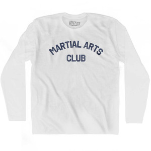 Martial Arts Club Adult Cotton Long Sleeve T-shirt White