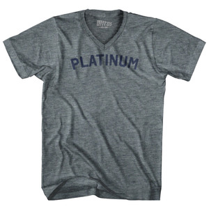 Platinum Adult Tri-Blend V-neck T-shirt - Athletic Grey