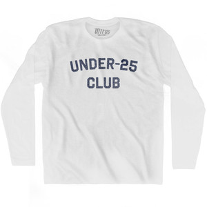 Under 25 Club Adult Cotton Long Sleeve T-shirt - White