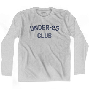 Under 25 Club Adult Cotton Long Sleeve T-shirt - Grey Heather