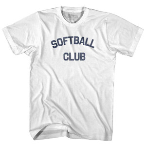 Softball Club Womens Cotton Junior Cut T-Shirt White