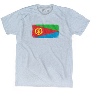 Eritrea Country Flag Adult Tri-Blend T-shirt - Athletic White