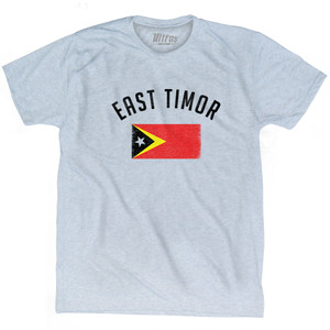 East Timor Country Flag Heritage Adult Tri-Blend T-shirt - Athletic White East Timor Country Flag Heritage Adult Tri-Blend T-shirt - Athletic White