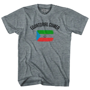 Equatorial Guinea Country Flag Heritage Adult Tri-Blend T-shirt - Athletic Grey