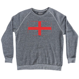England Country Flag Adult Tri-Blend Sweatshirt - Athletic Grey