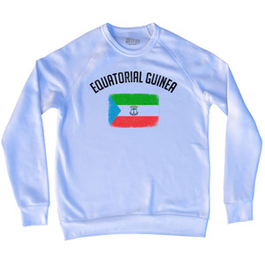 Equatorial Guinea Country Flag Heritage Adult Tri-Blend Sweatshirt - White