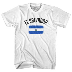 El Salvador Country Flag Heritage Youth Cotton T-shirt - White El Salvador Country Flag Heritage Youth Cotton T-shirt - White