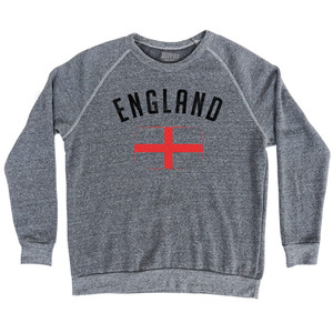 England Country Flag Heritage Adult Tri-Blend Sweatshirt - Athletic Grey England Country Flag Heritage Adult Tri-Blend Sweatshirt - Athletic Grey