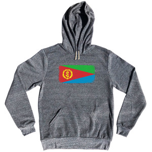 Eritrea Country Flag Tri-Blend Hoodie - Athletic Grey