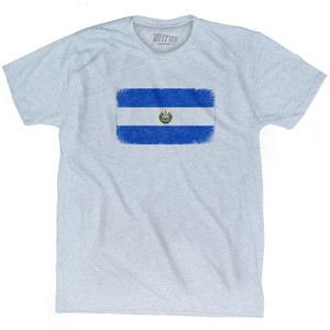 El Salvador Country Flag Adult Tri-Blend T-shirt - Athletic White El Salvador Country Flag Adult Tri-Blend T-shirt - Athletic White