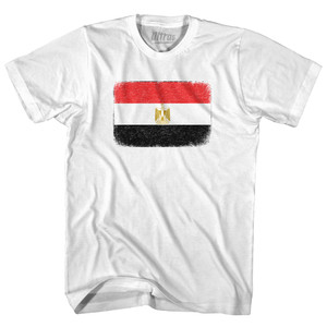 Egypt Country Flag Youth Cotton T-shirt - White Egypt Country Flag Youth Cotton T-shirt - White