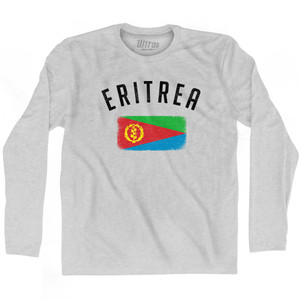 Eritrea Country Flag Heritage Adult Cotton Long Sleeve T-shirt - Grey Heather