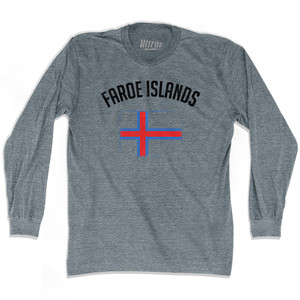 Faroe Islands Country Flag Heritage Adult Tri-Blend Long Sleeve T-shirt - Athletic Grey Faroe Islands Country Flag Heritage Adult Tri-Blend Long Sleeve T-shirt - Athletic Grey