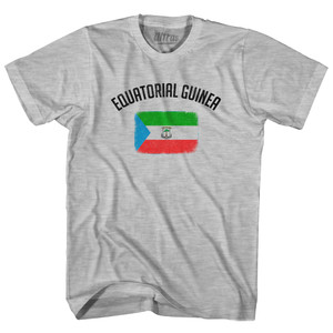 Equatorial Guinea Country Flag Heritage Adult Cotton T-shirt - Grey Heather