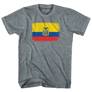 Ecuador Country Flag Adult Tri-Blend T-shirt - Athletic Grey