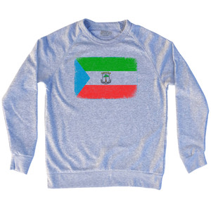 Equatorial Guinea Country Flag Adult Tri-Blend Sweatshirt - Heather Grey